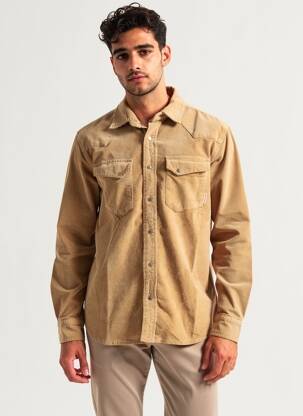 Chemise manches longues poches beige IRON AND RESIN homme