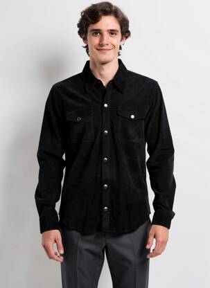 Chemise manches longues poches noir IRON AND RESIN homme