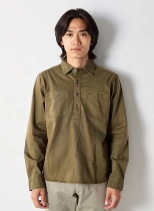 Chemise manches longues coupe droite vert IRON AND RESIN homme