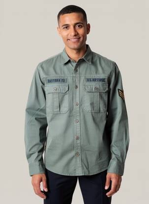 Veste casual fermeture boutonnée sur le devant vert DAYTONA homme