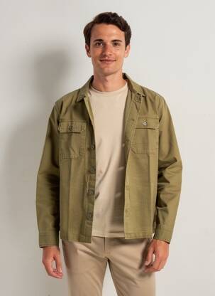 Veste casual fermeture boutonnée sur le devant vert IRON AND RESIN homme