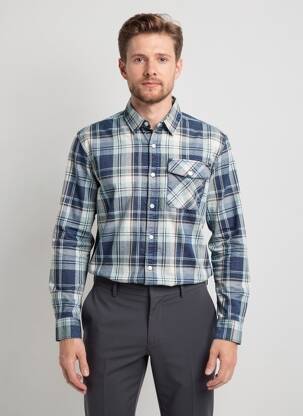 Chemise manches longues imprimé fantaisie bleu DAYTONA homme