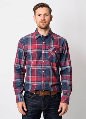 Chemise manches longues imprimé fantaisie bleu DAYTONA homme