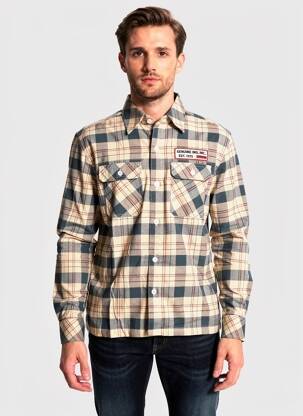 Chemise manches longues imprimé fantaisie bleu DAYTONA homme