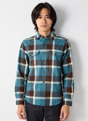 Chemise manches longues poches bleu IRON AND RESIN homme