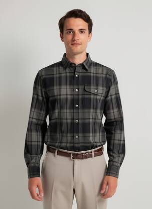 Chemise manches longues poches gris IRON AND RESIN homme