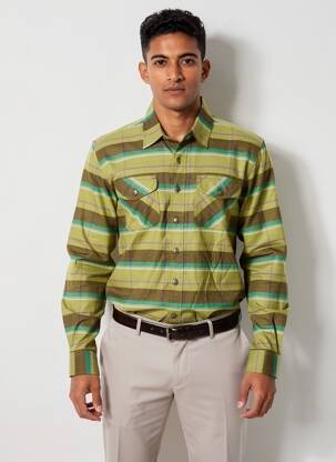 Chemise manches longues imprimé fantaisie vert IRON AND RESIN homme