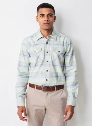 Chemise manches longues imprimé fantaisie bleu IRON AND RESIN homme