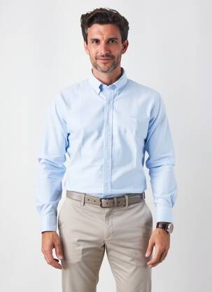 Chemise manches longues coupe droite bleu DAYTONA homme