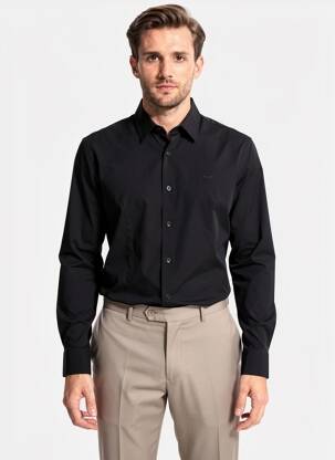 Chemise manches longues coupe droite noir DAYTONA homme