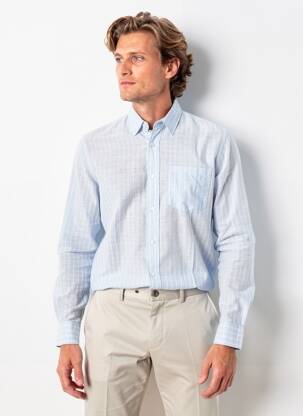 Chemise manches longues imprimé fantaisie bleu IRON AND RESIN homme