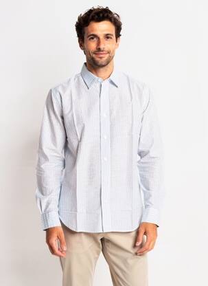 Chemise manches longues imprimé fantaisie bleu DAYTONA homme