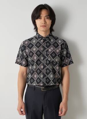 Chemise manches courtes poches noir IRON AND RESIN homme
