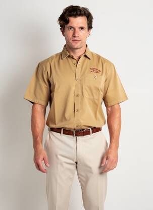 Chemise manches courtes coupe droite beige DAYTONA homme