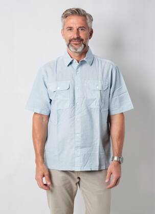Chemise manches courtes coupe droite bleu DAYTONA homme