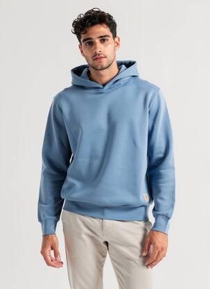 Sweat-shirt à capuche maille opaque manches longues bleu IRON AND RESIN homme