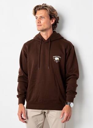 Sweat-shirt à capuche col rond manches longues marron IRON AND RESIN homme
