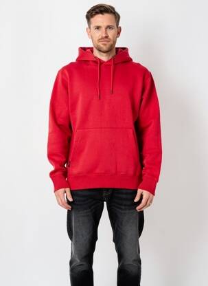Sweat-shirt à capuche poches manches longues rouge DAYTONA homme