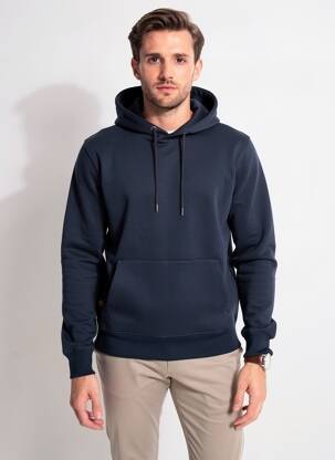 Sweat-shirt à capuche poches manches longues bleu DAYTONA homme