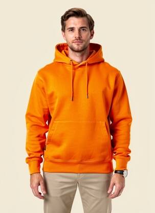 Sweat-shirt à capuche poches manches longues orange DAYTONA homme