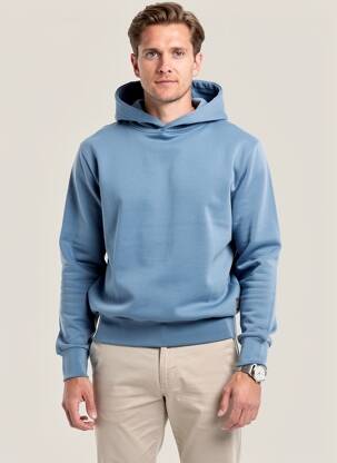 Sweat-shirt à capuche maille opaque manches longues bleu IRON AND RESIN homme