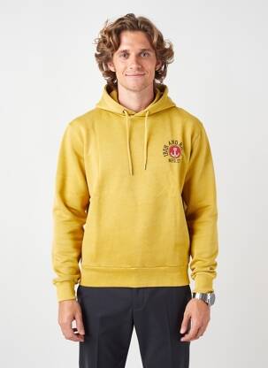 Sweat-shirt à capuche col rond manches longues jaune IRON AND RESIN homme