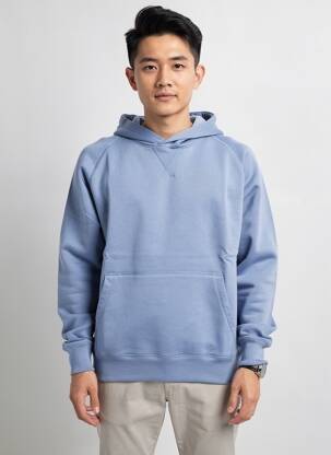 Sweat-shirt à capuche poches manches longues bleu IRON AND RESIN homme