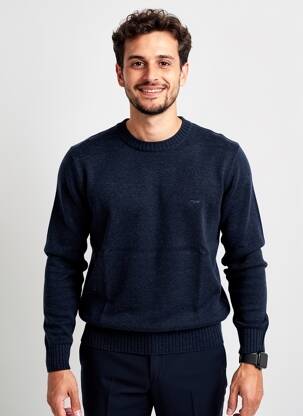 Pull col rond manches longues bleu DAYTONA homme