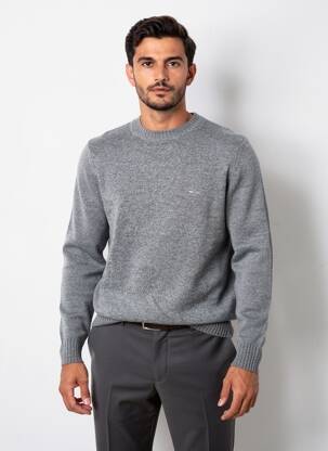Pull col rond manches longues gris DAYTONA homme
