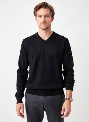 Pull col v manches longues noir DAYTONA homme