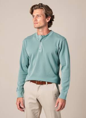 T-shirt coupe droite manches longues bleu IRON AND RESIN homme