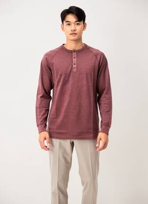 T-shirt coupe droite manches longues marron IRON AND RESIN homme