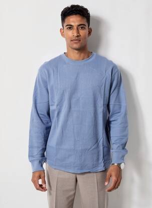 T-shirt coupe droite manches longues bleu IRON AND RESIN homme