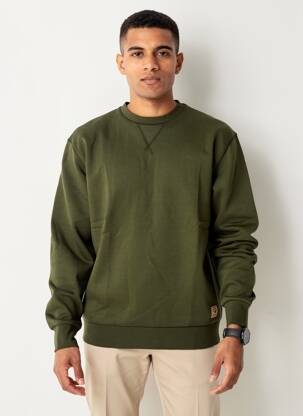 Sweat-shirt manches longues manches longues vert IRON AND RESIN homme