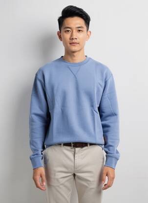 Sweat-shirt manches longues manches longues bleu IRON AND RESIN homme