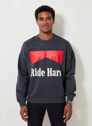 Sweat-shirt stretch manches longues bleu IRON AND RESIN homme
