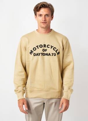 Sweat-shirt broderie manches longues beige DAYTONA homme