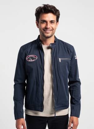 Veste casual fermeture boutonnée sur le devant bleu DAYTONA homme