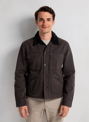Veste casual fermeture boutonnée sur le devant gris IRON AND RESIN homme