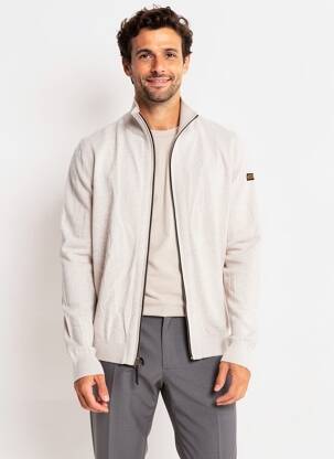 Gilet manches longues tissage chiné beige DAYTONA homme