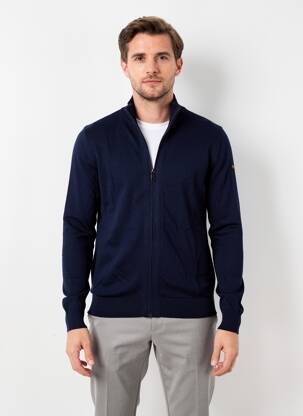 Gilet manches longues tissage chiné bleu DAYTONA homme