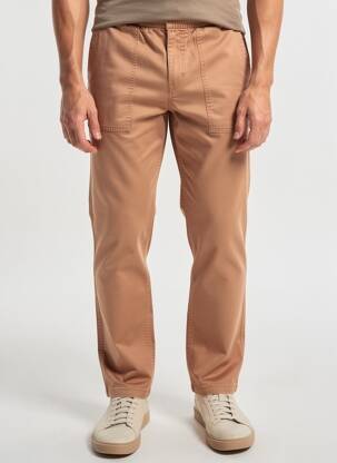 Pantalon slim tissage popeline taille normale orange IRON AND RESIN homme