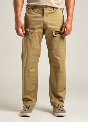 Pantalon cargo coupe droite taille normale beige DAYTONA homme