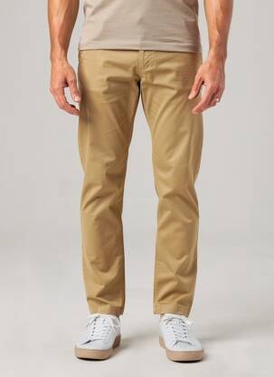 Pantalon droit tissage popeline taille normale beige DAYTONA homme