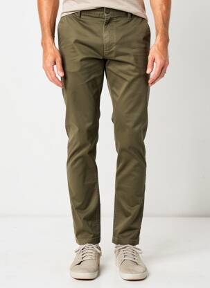 Pantalon chino tissage popeline taille basse vert DAYTONA homme