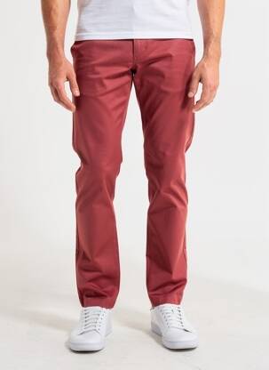Pantalon chino tissage popeline taille basse rouge DAYTONA homme