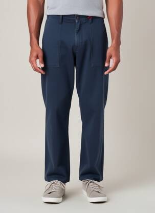Pantalon droit tissage popeline taille normale bleu IRON AND RESIN homme