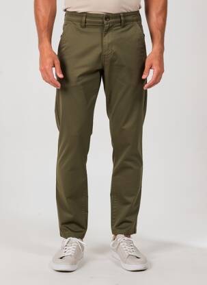 Pantalon chino tissage popeline taille normale vert IRON AND RESIN homme