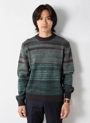 Pull stretch manches longues vert STREET ONE homme