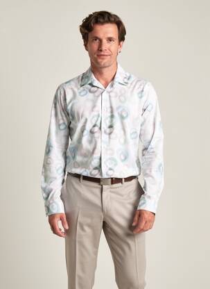 Chemise manches longues coupe cintrée blanc YVES ENZO homme